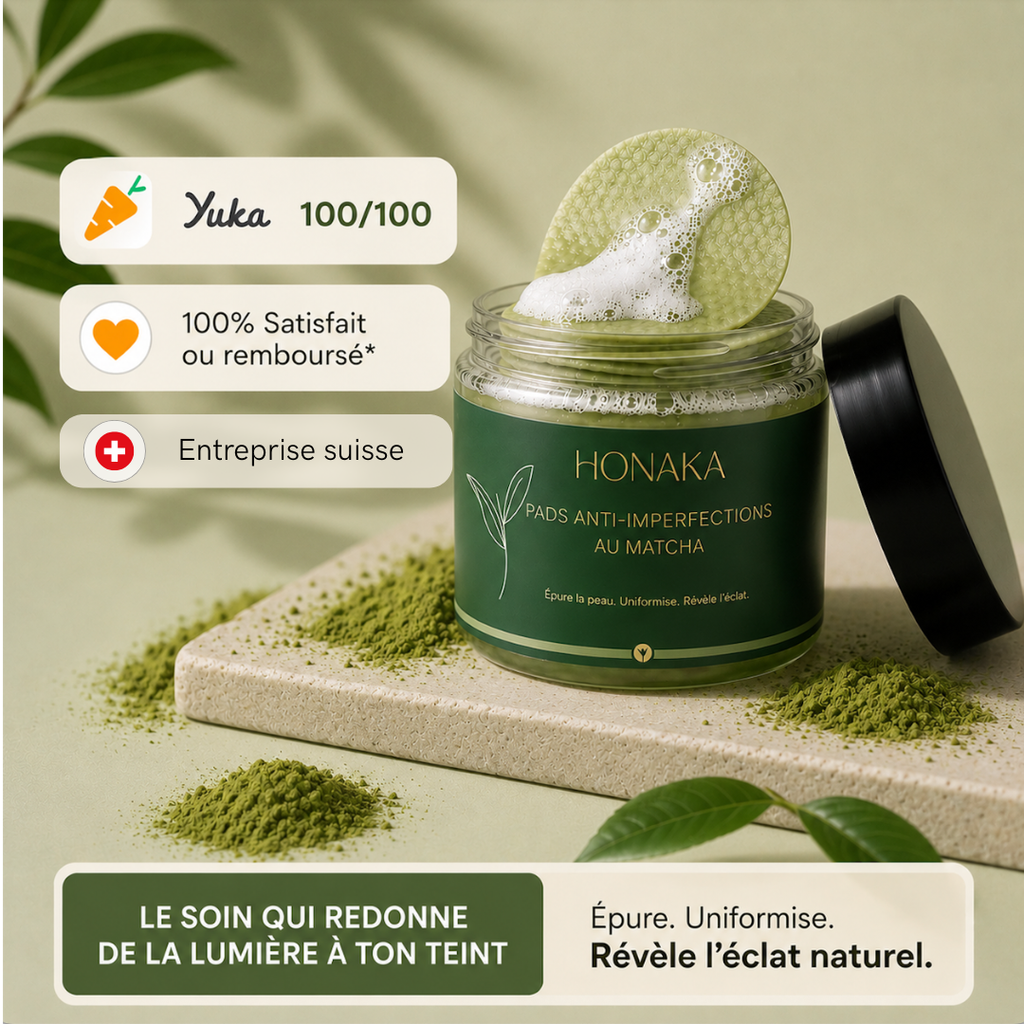 Pads au Matcha - Contre le teint terne - révèle l'éclat de la peau