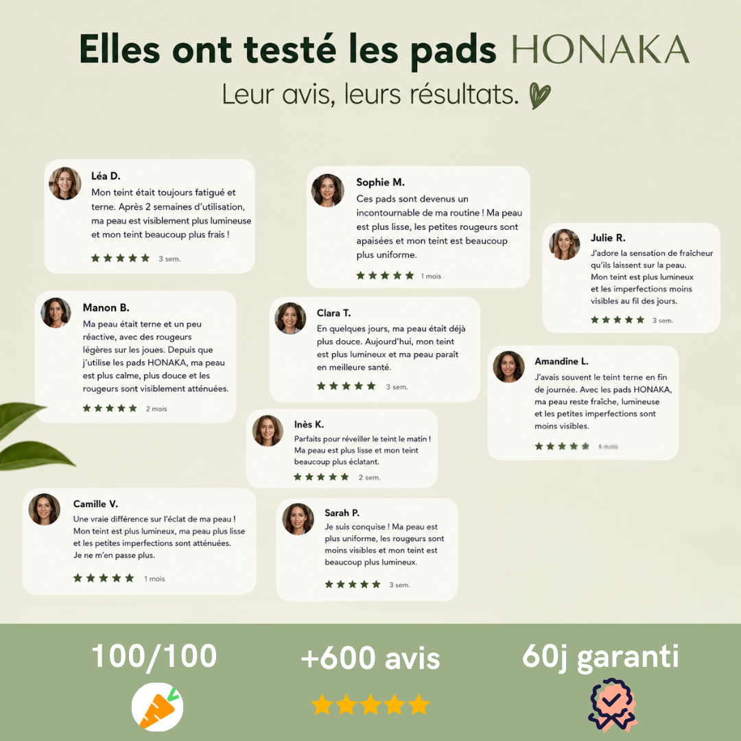 Pads au Matcha - Contre le teint terne - révèle l'éclat de la peau